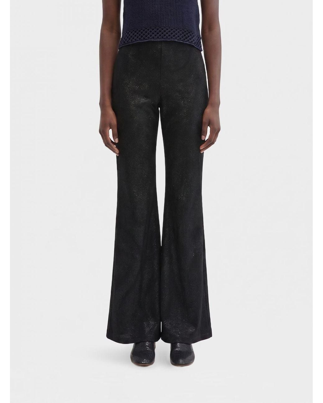 MACCAPANI Black Easy Flared Trousers