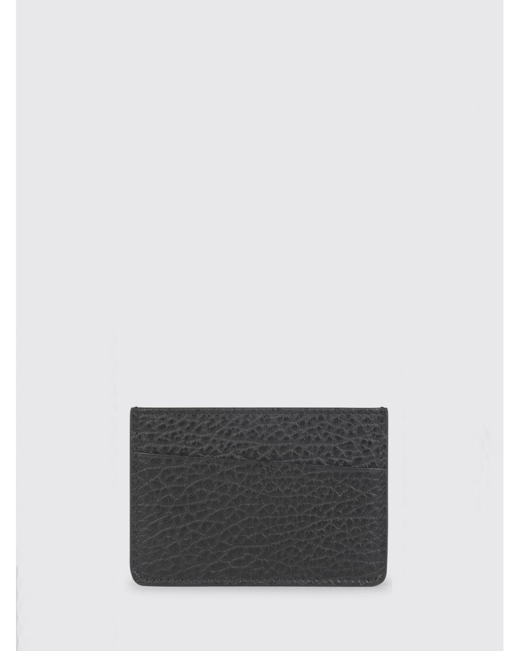 Maison Margiela Gray Flat Calfskin Card Holder With Four Stitches for men