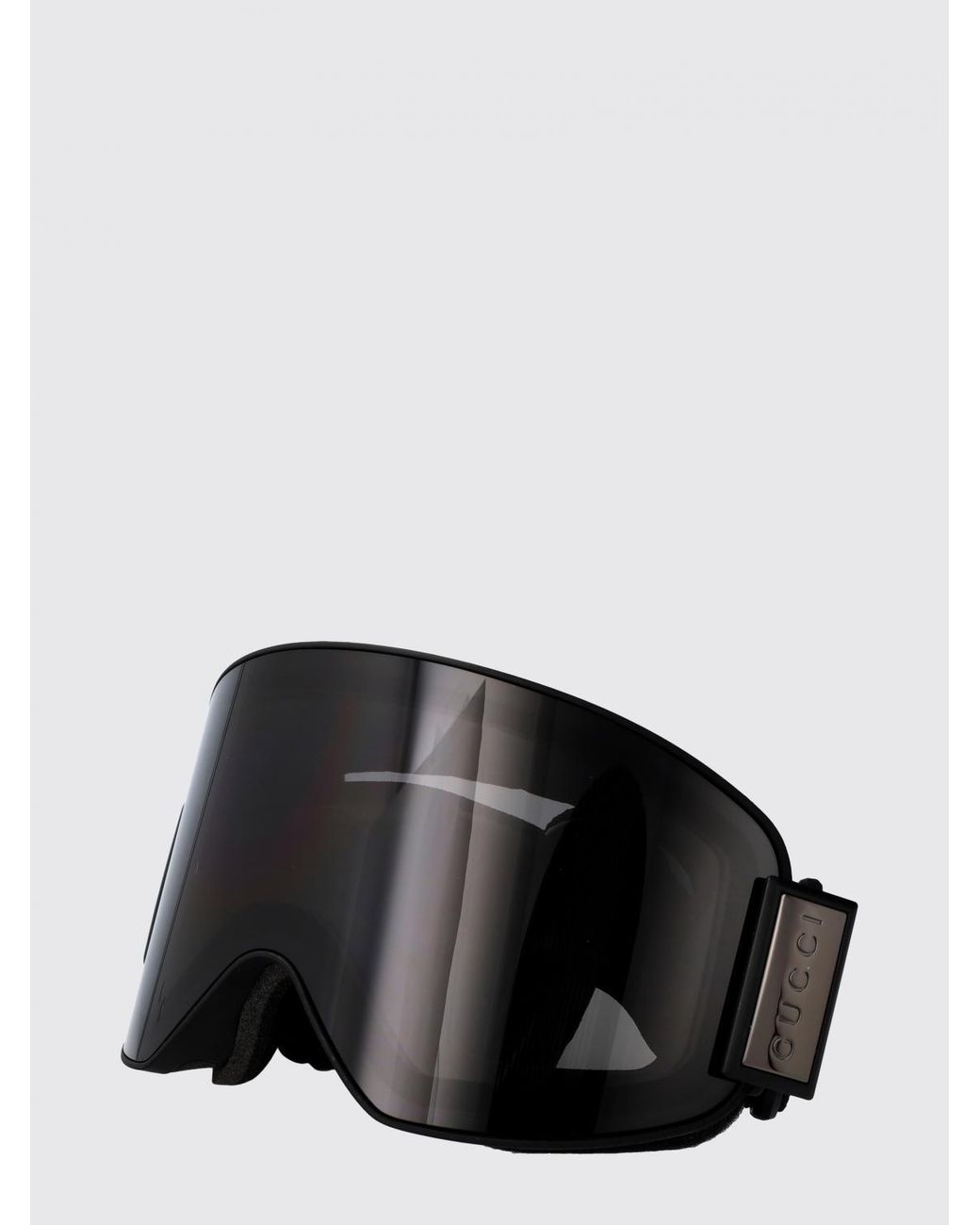 Gucci Black Acetate Ski Goggles With Engraved Logo And Adjustable Strap for men