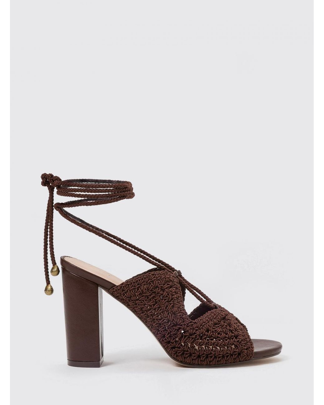 Twinset Brown Crochet Polyester Sandal