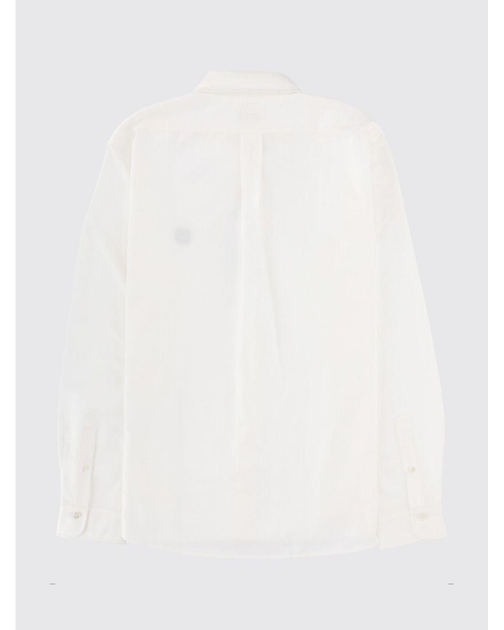 KENZO White Classic Cotton Shirt With Boke Flower for men