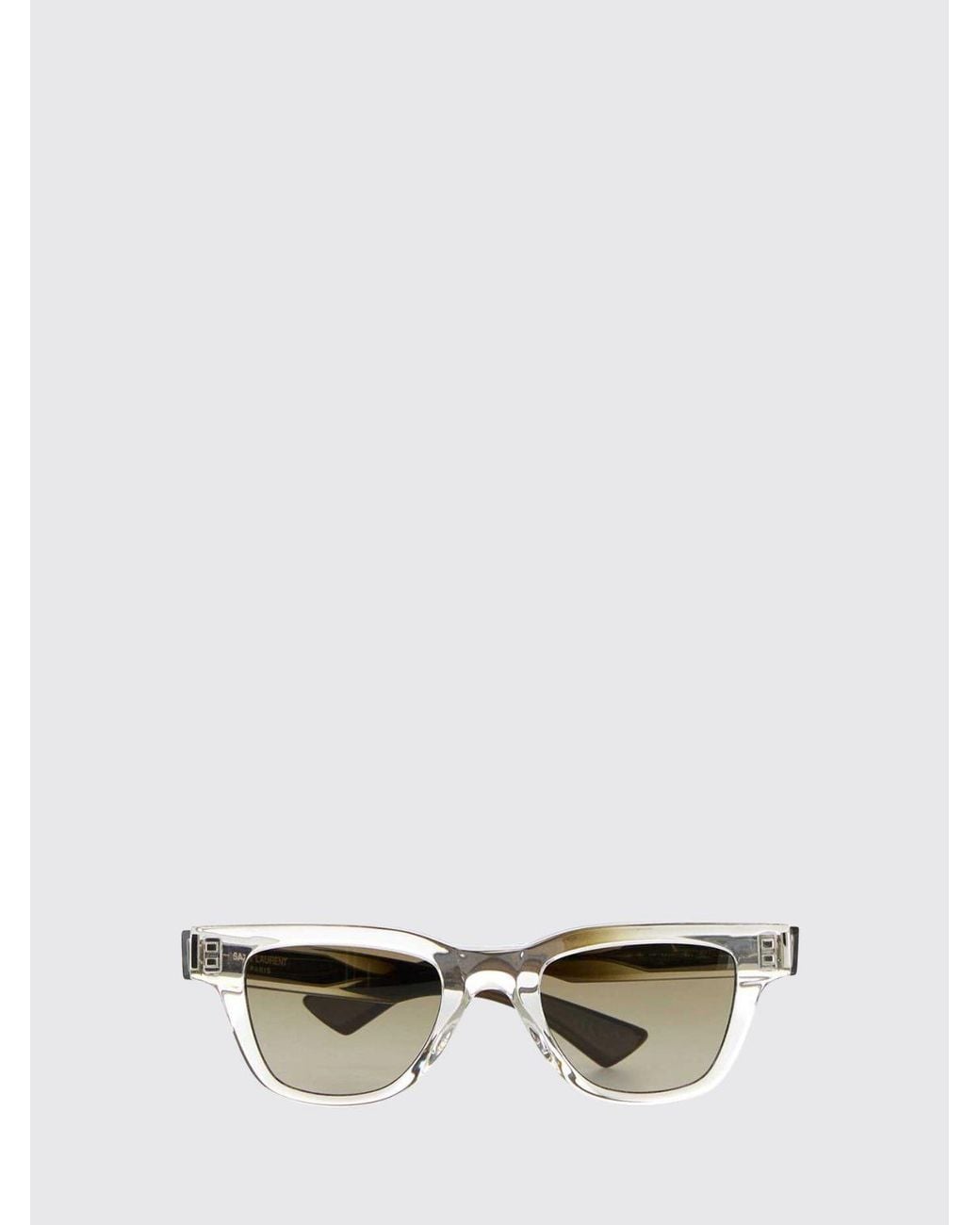 Saint Laurent White Cat-Eye Acetate Sunglasses With Smoked Lenses for men