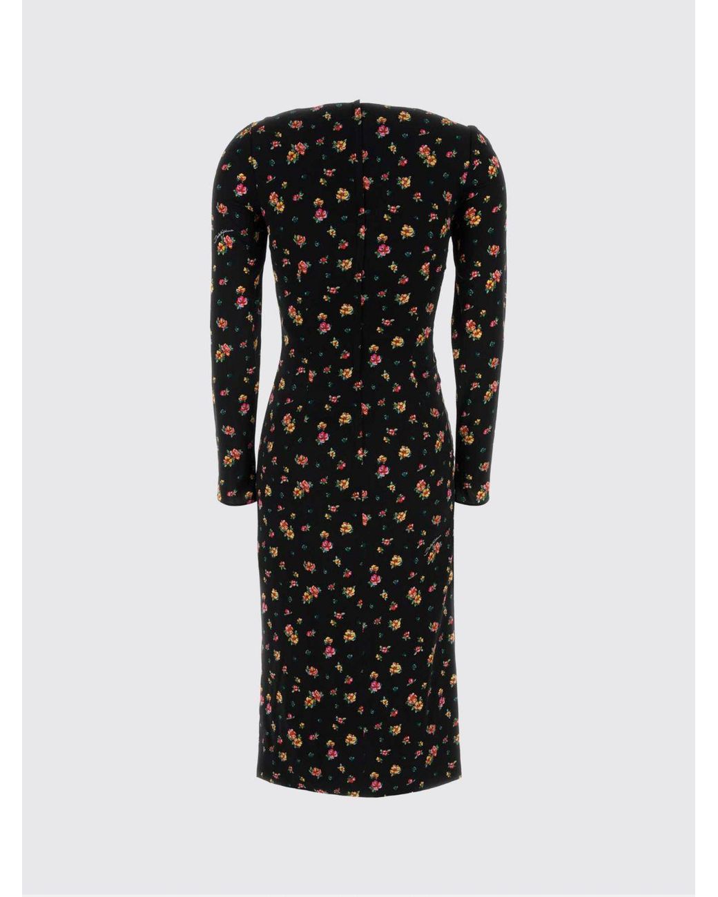 Dolce & Gabbana Black Dolce &Amp Gabbana Floral Silk Dress