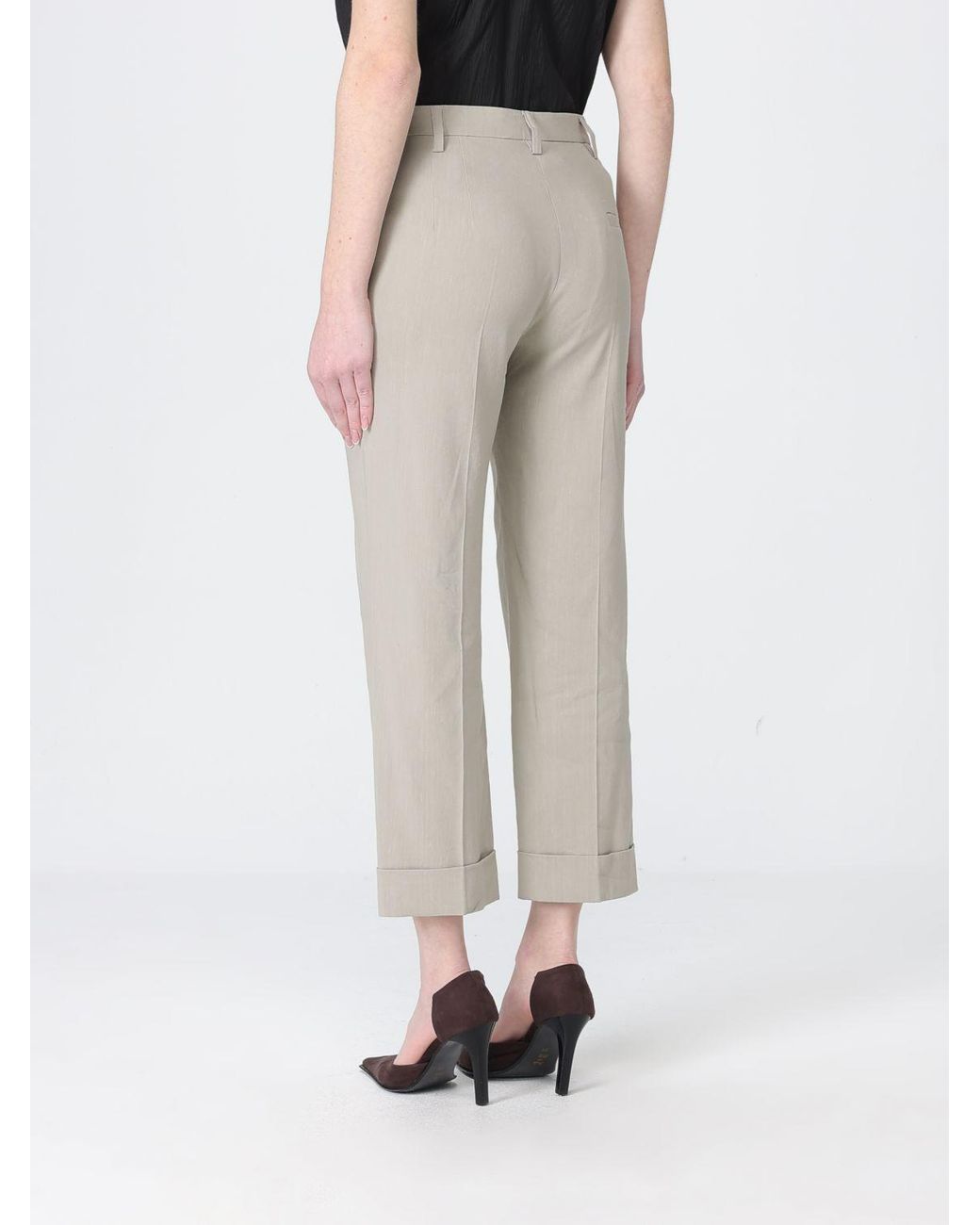 Tela Gray Andrew Cropped Linen Blend Pants