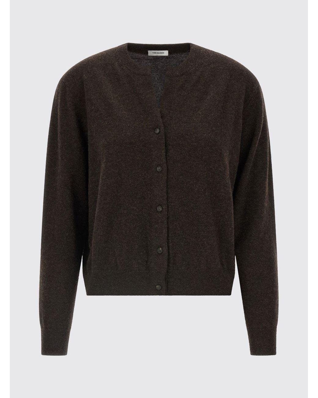 Yves Salomon Black Pure Cashmere Crew Neck Cardigan
