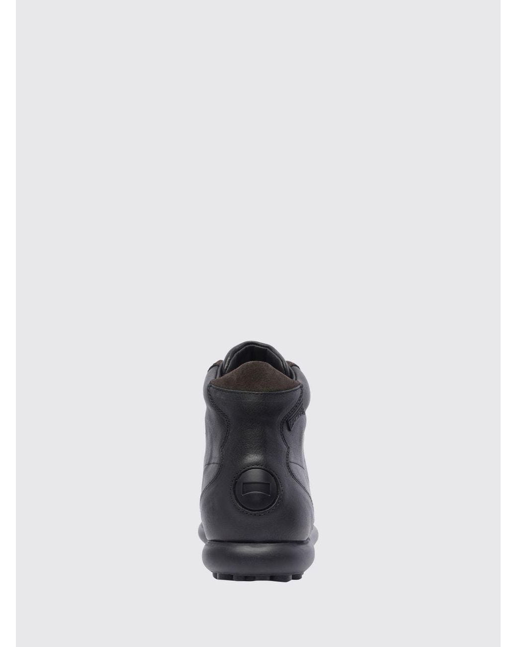 Camper Black Pelotas Leather Outdoor Boots With Lug Sole for men