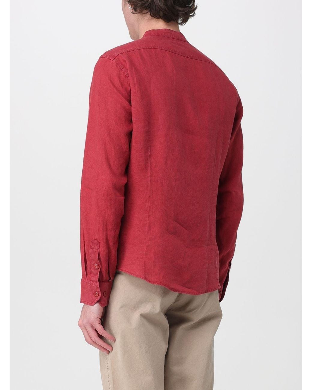 Blauer Red Linen Casual Shirt for men
