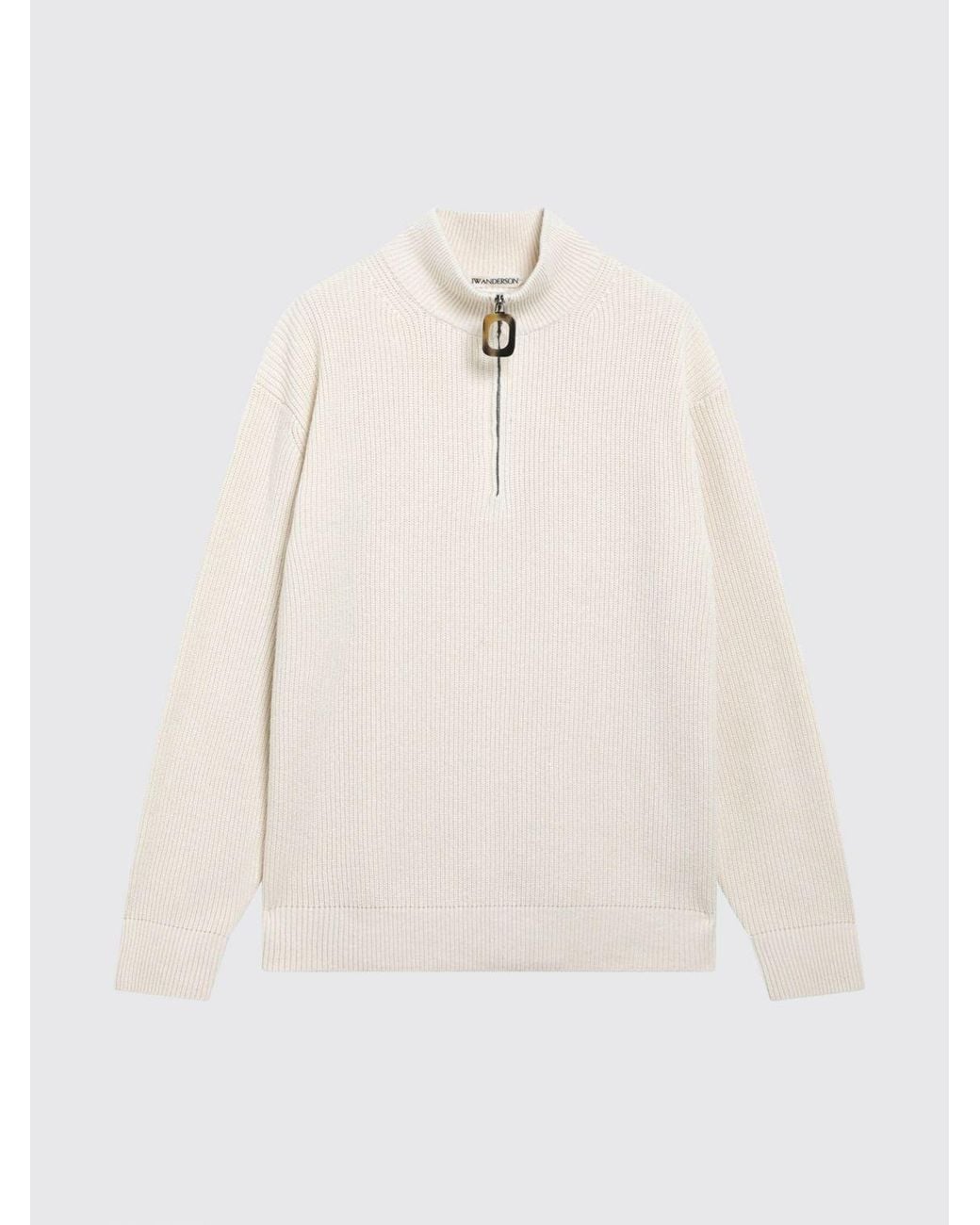 J.W. Anderson White High-Neck Half-Zip Jumper for men