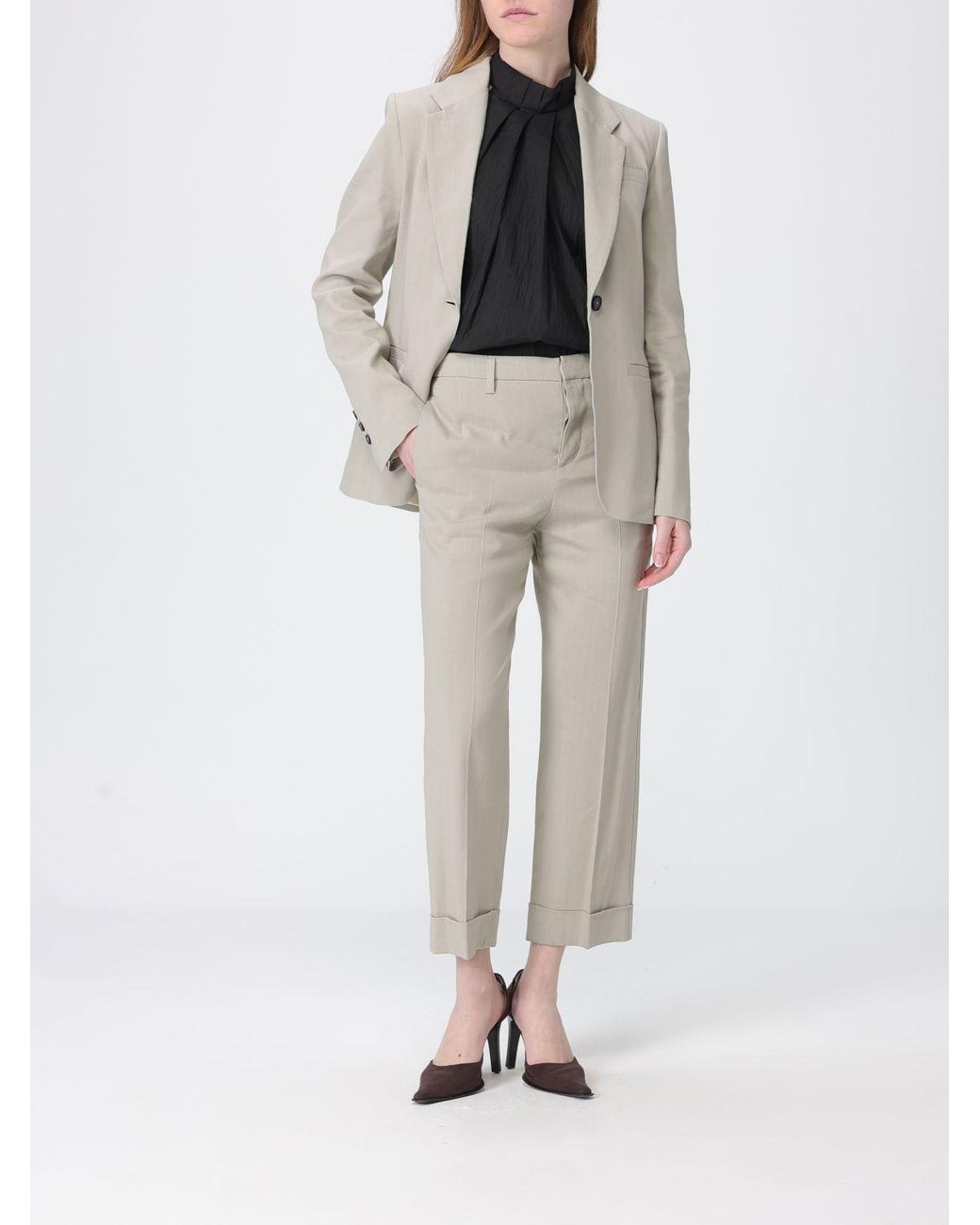 Tela Gray Andrew Cropped Linen Blend Pants