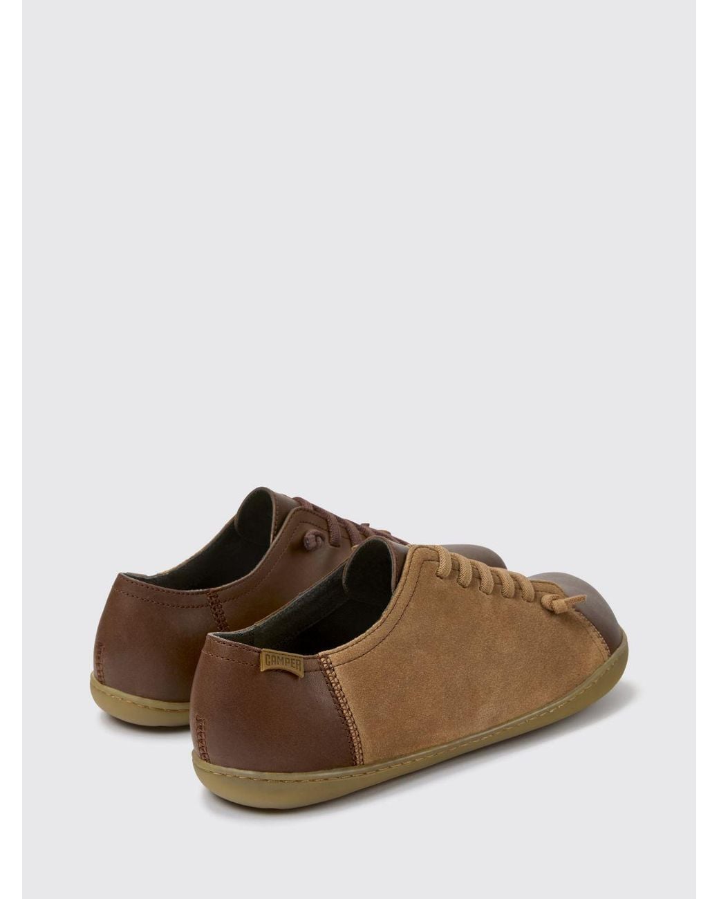 Camper Brown Twins Bicolour Suede Slip-On Sneakers for men