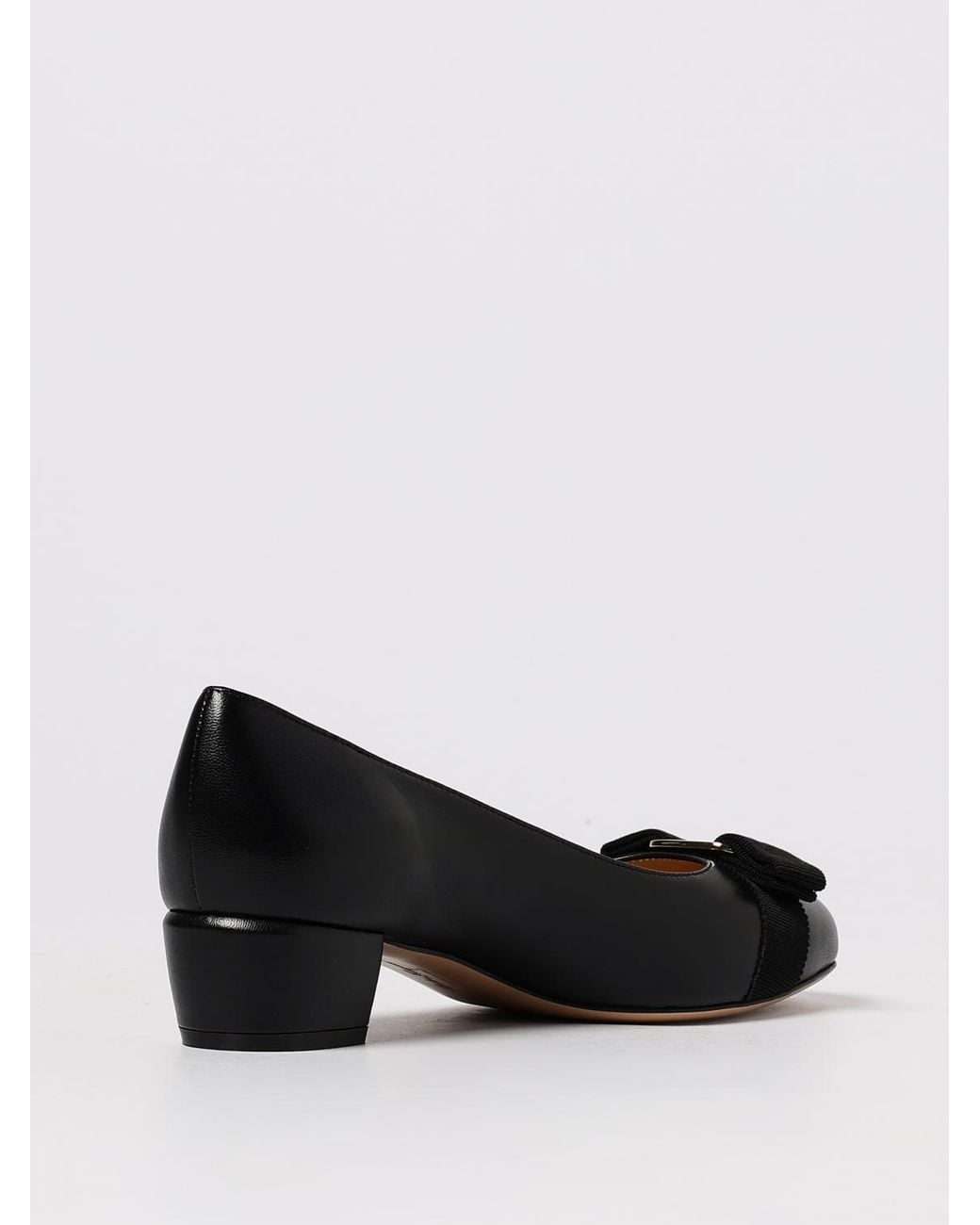 Ferragamo Black 60Mm Vara Grosgrain-Bow Low-Heel Pumps