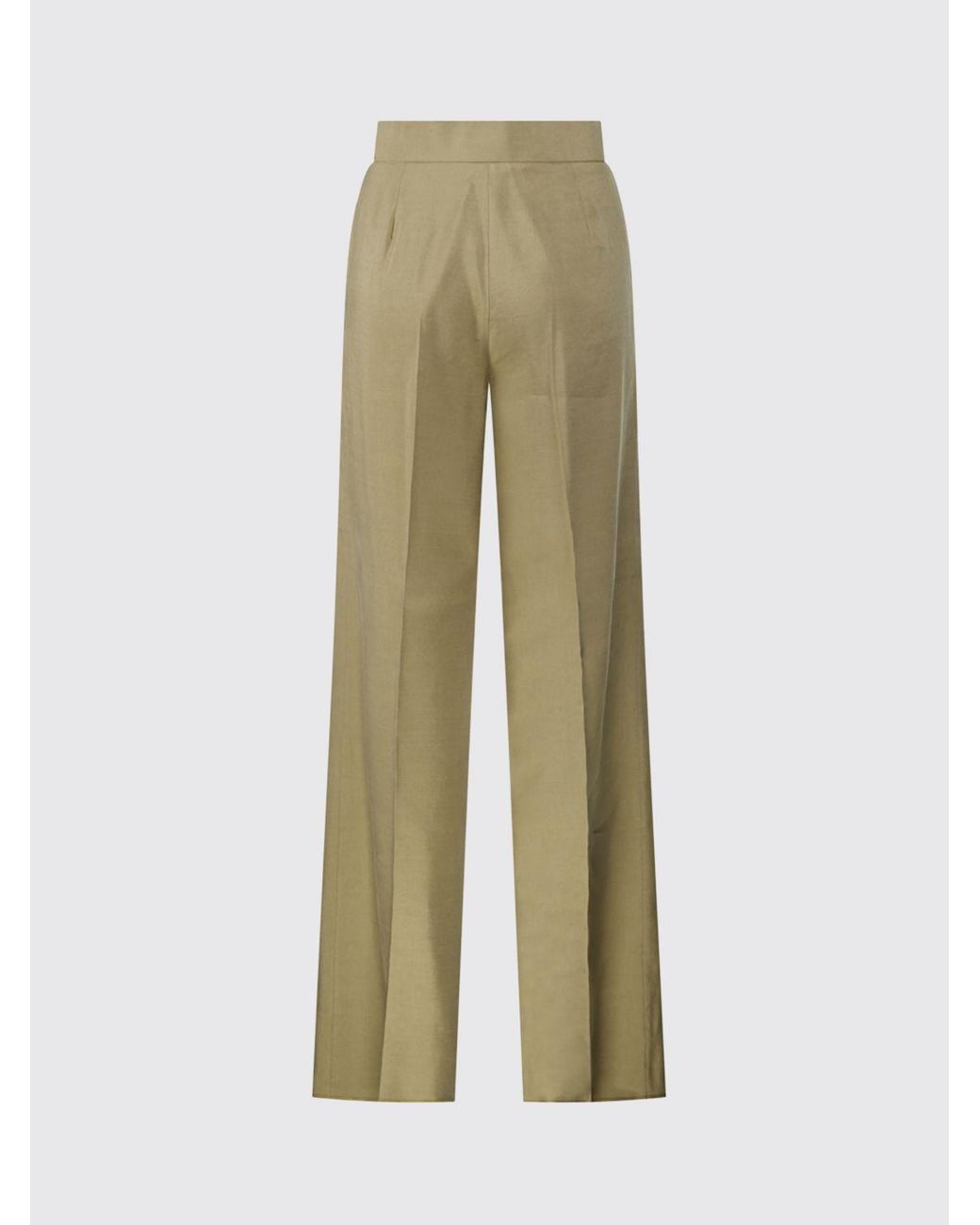 Max Mara Natural High-Waisted Straight Leg Trousers