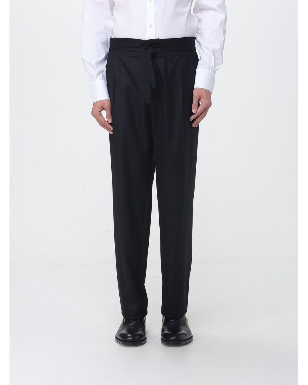 Dolce & Gabbana Blue Dolce &Amp Gabbana Classic Virgin Wool And Cotton Trousers for men
