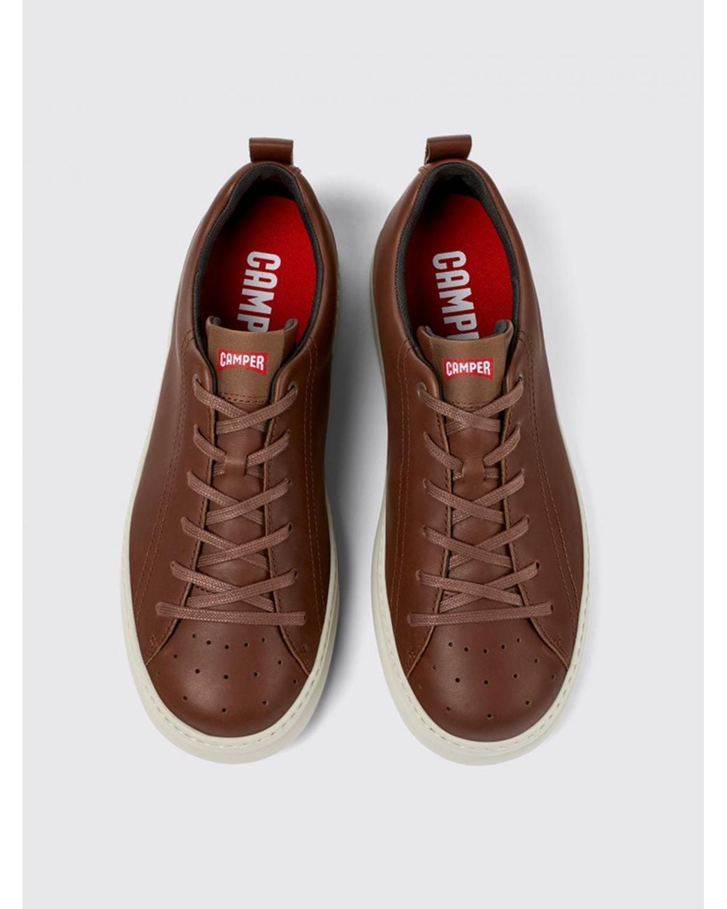 Camper Brown Runner Four Round-Toe Leather Sneakers for men