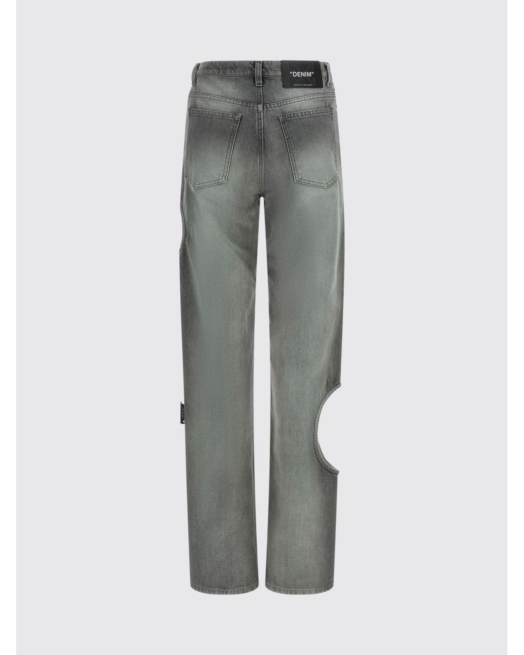 Jeans Hole Baggy De Denim Cut-Out Off-White c/o Virgil Abloh de color Gray
