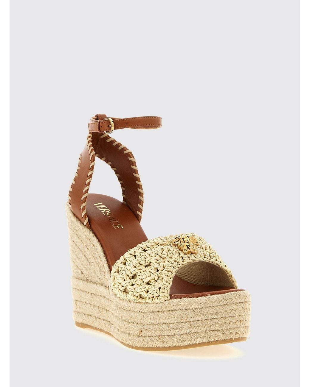 Versace Natural Wedge Sandal