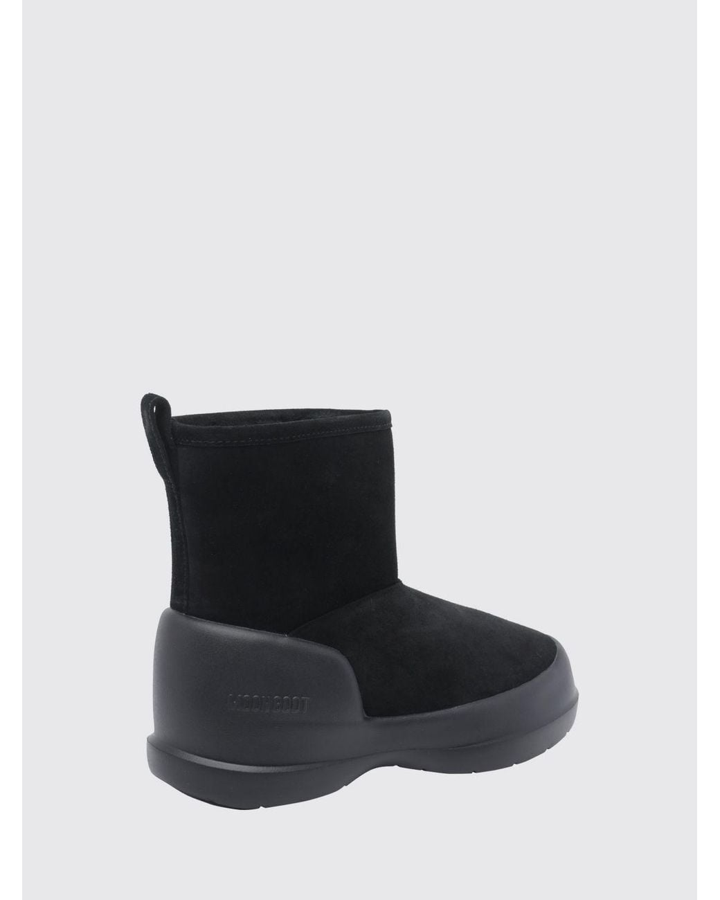 Moon Boot Black Mezzaluna Suede Snow Ankle Boots With Non-Slip Sole for men