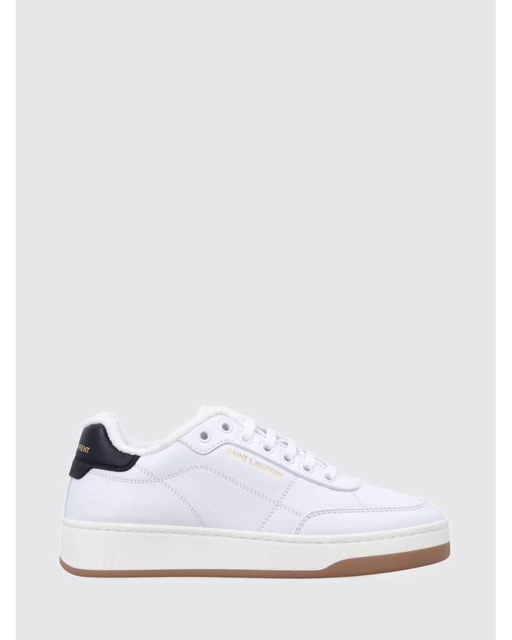 Saint Laurent White Sl/61 Leather Sneakers