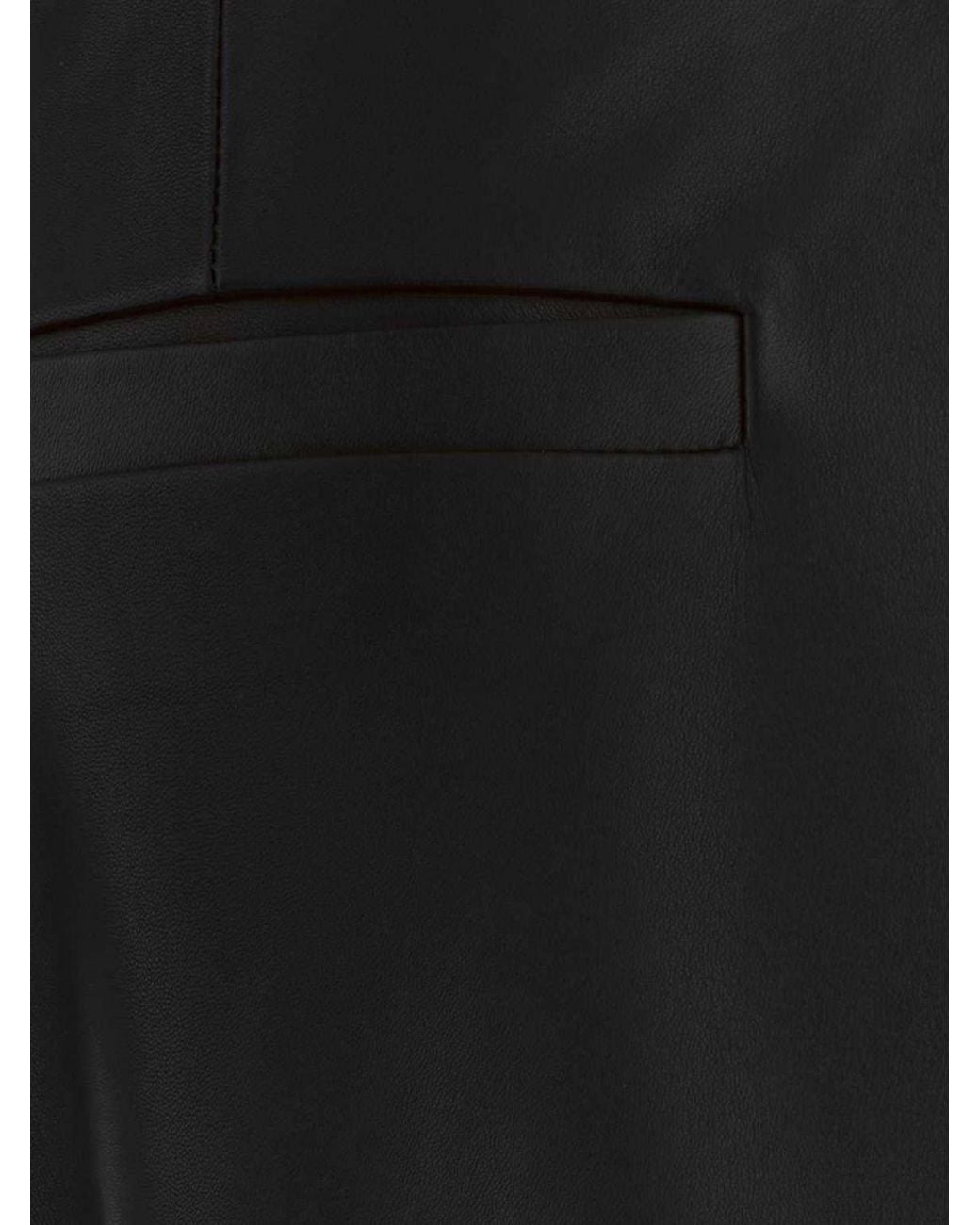 Sportmax Black Wide-Leg Baggy Leather Trousers With Off-Centre Closure