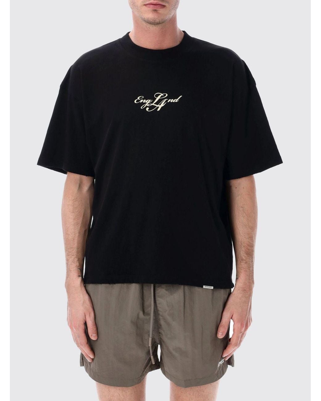 Represent Black Cotton T-Shirt With Logo for men