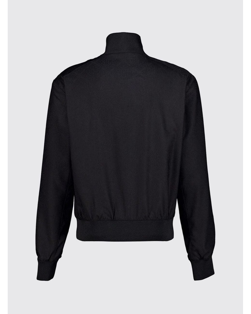 Casablanca Blue Wool Bomber Jacket With High Neck And Front Zip Fastening for men
