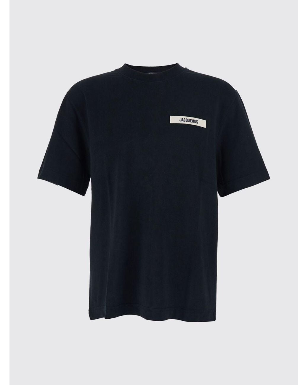 Jacquemus Blue Contrast Appliqué Logo Cotton Crew-Neck T-Shirt for men