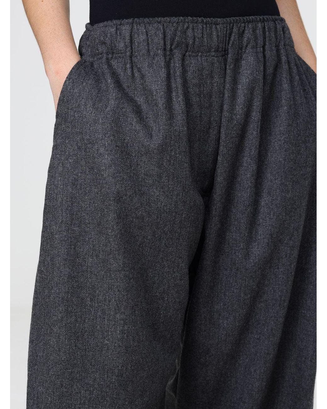 Fabiana Filippi Black High-Waisted Wide-Leg Palazzo Trousers With Elastic Waistband