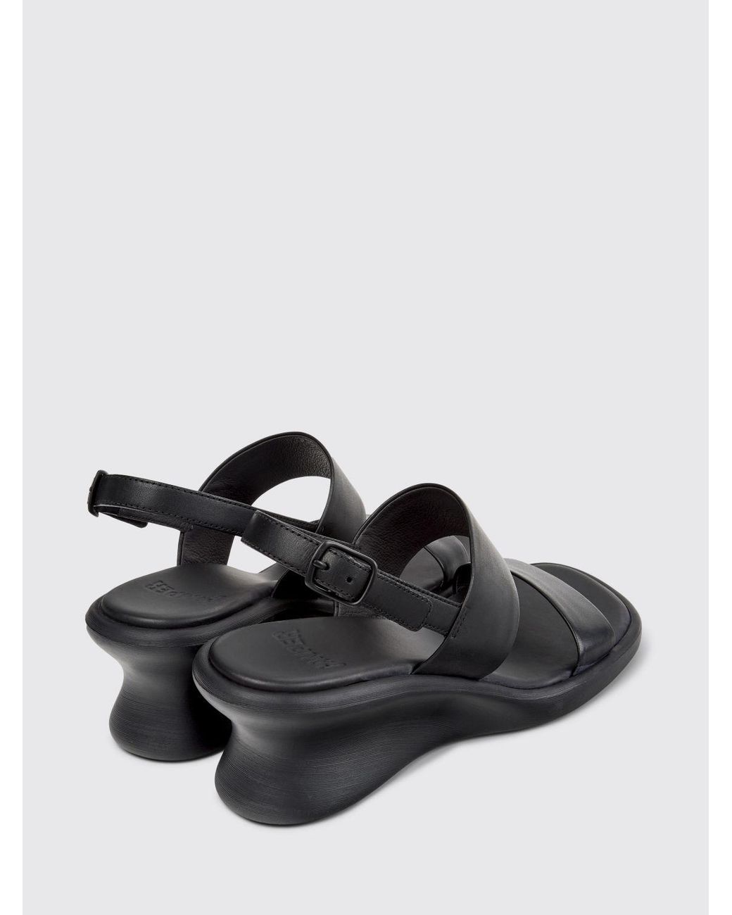 Camper White Louise Leather Wedge Sandal