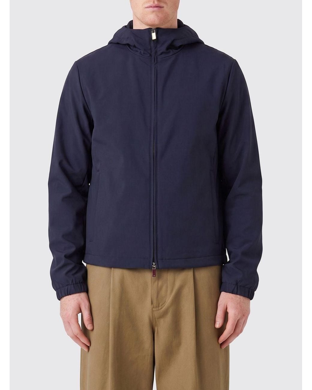 Paul & Shark Blue Paul &Amp Shark Hooded Windbreaker Jacket for men