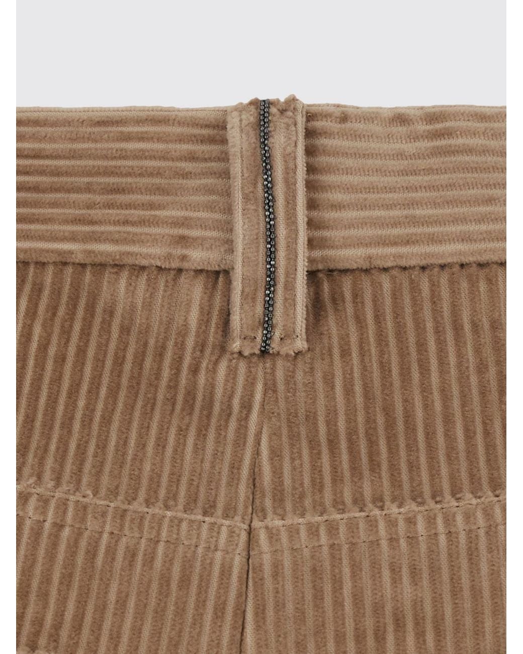 Brunello Cucinelli Natural High-Waisted Wide-Leg Trousers