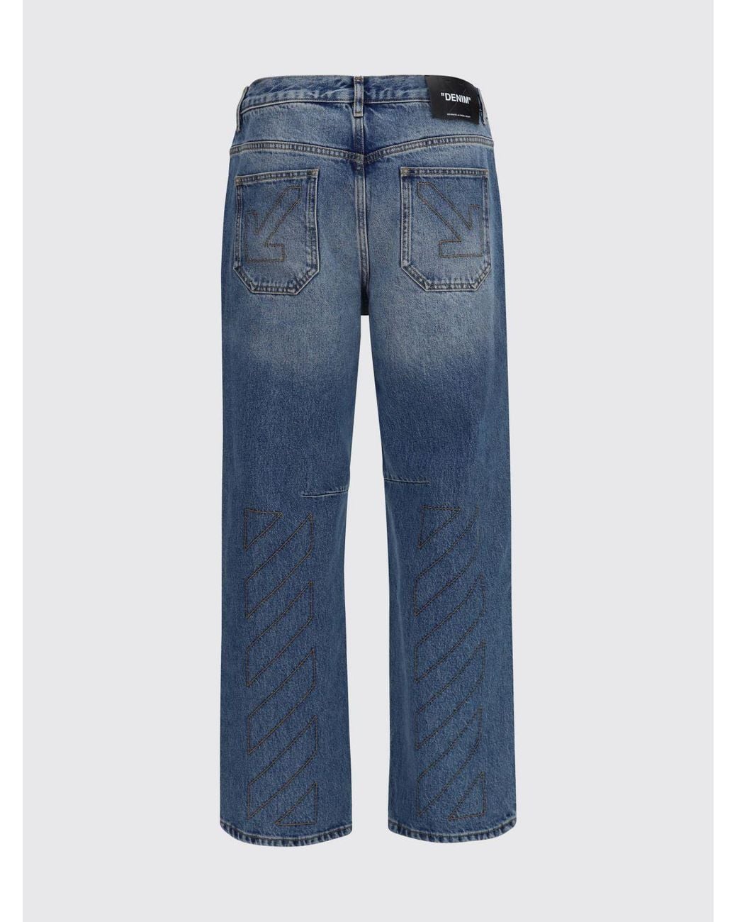 Off-White c/o Virgil Abloh Blue Mid-Rise Wide Leg Jeans for men