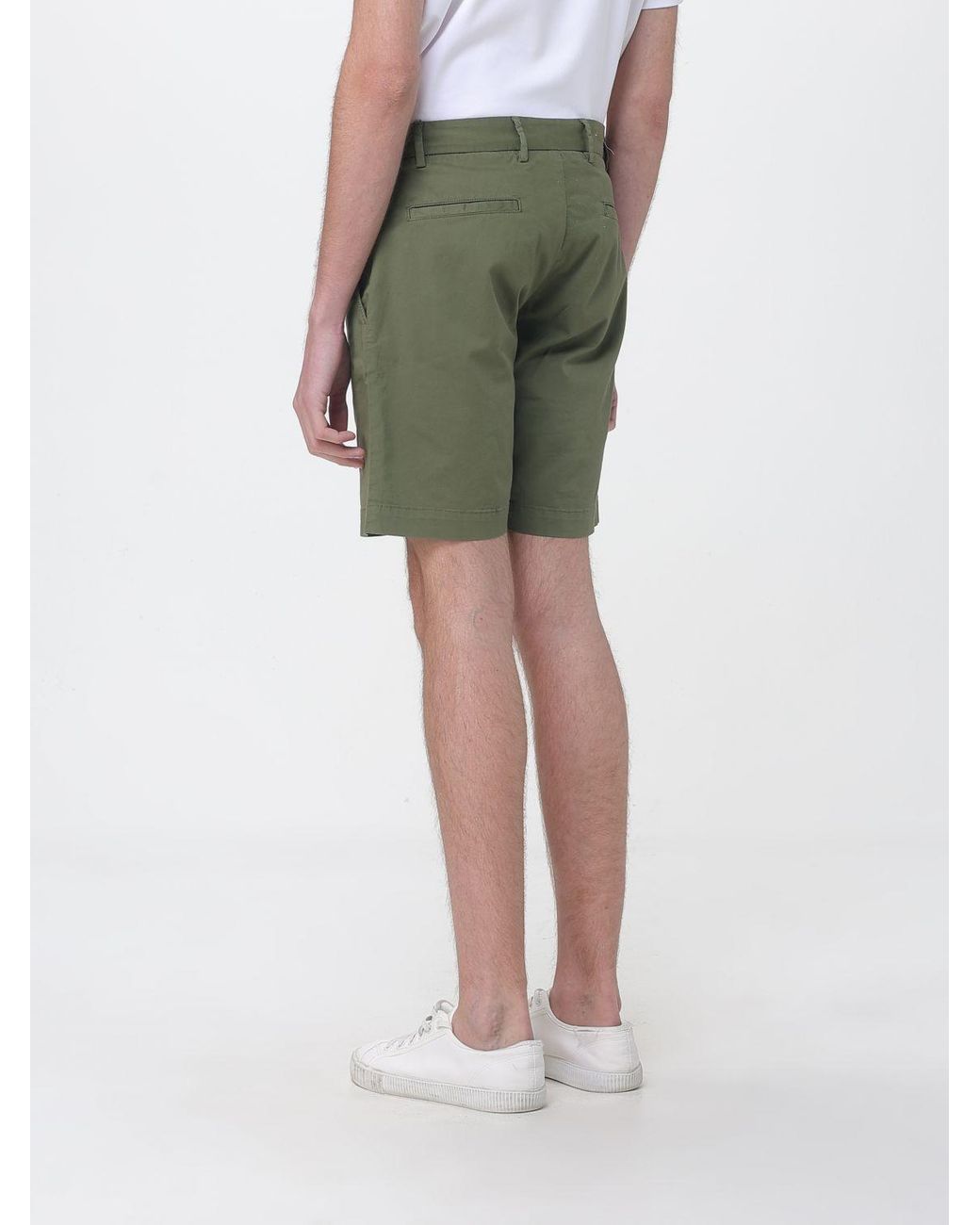 Brooksfield Green Gabardine Bermuda Shorts for men