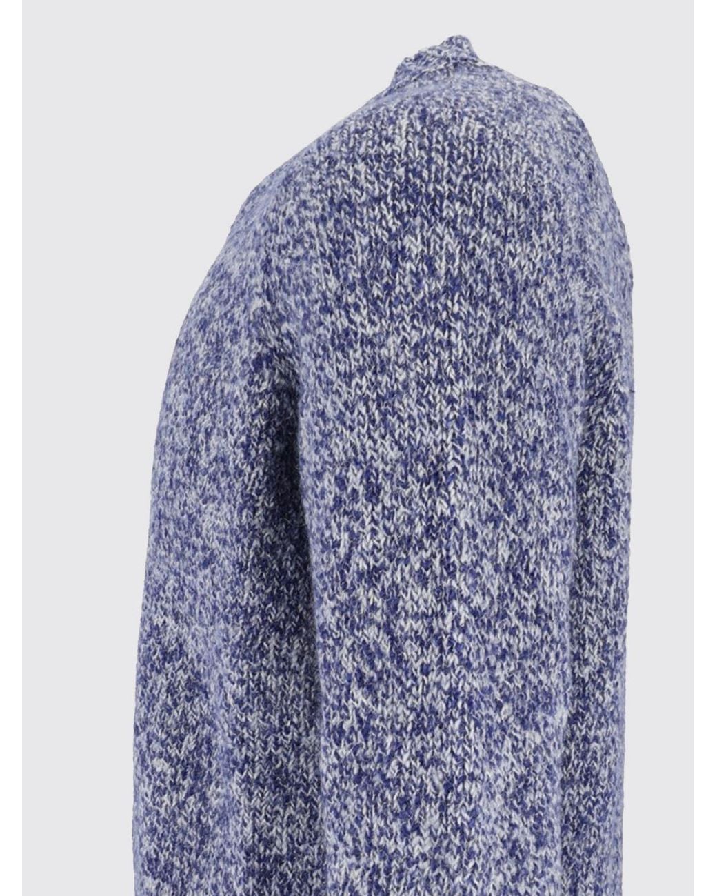 Ballantyne Blue Abstract-Pattern Wool And Alpaca-Blend Crewneck Sweater for men