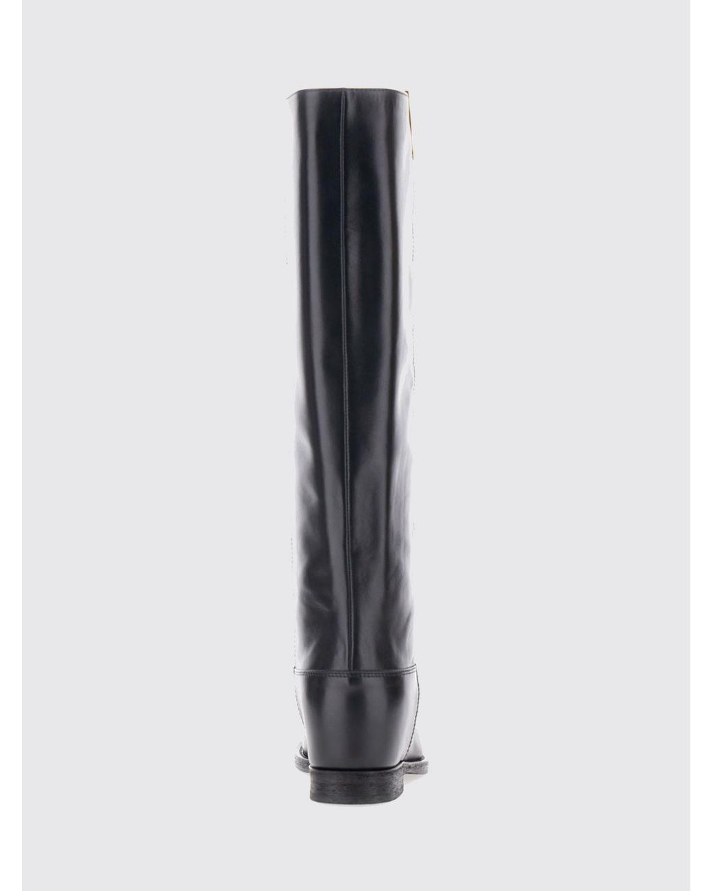 Via Roma 15 Black Calfskin Knee-High Boots With Medium Heel