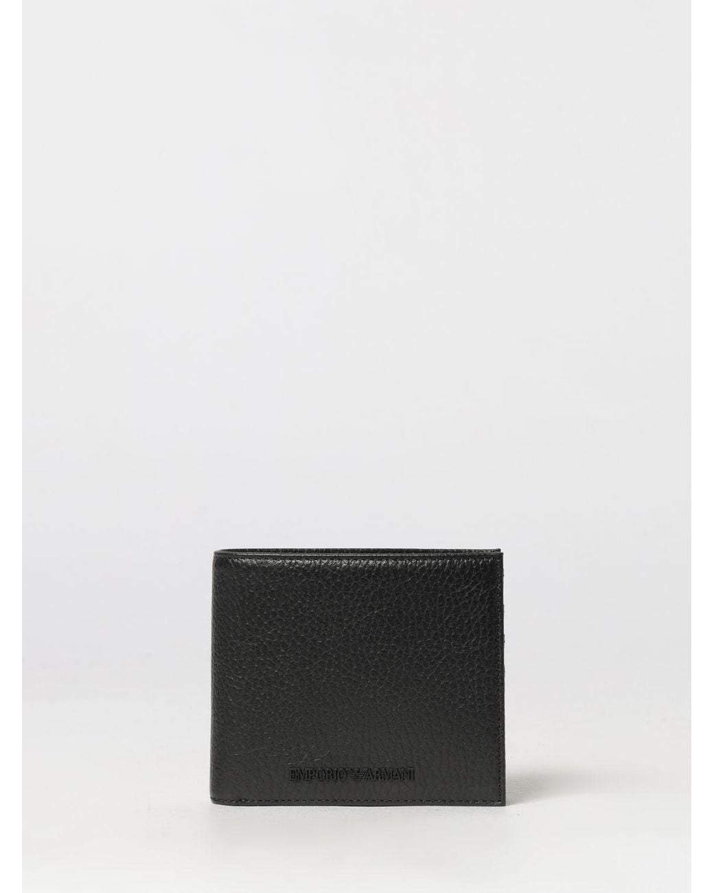 Emporio Armani White Bovine Leather Bifold Wallet With Tone-On-Tone Logo for men