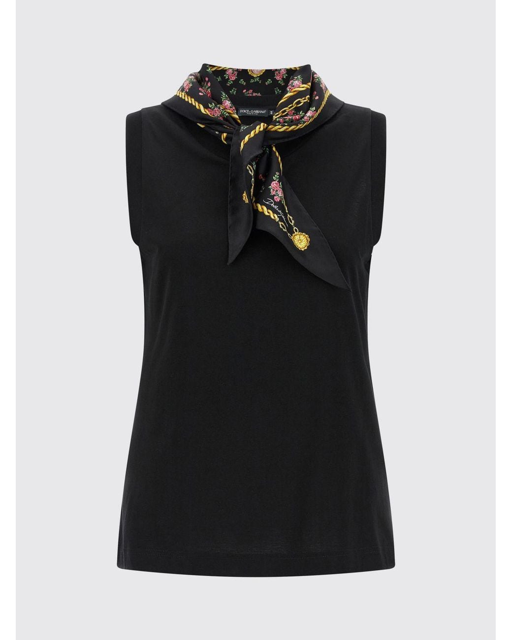Dolce & Gabbana Black Dolce &Amp Gabbana Tank Top With Scarf