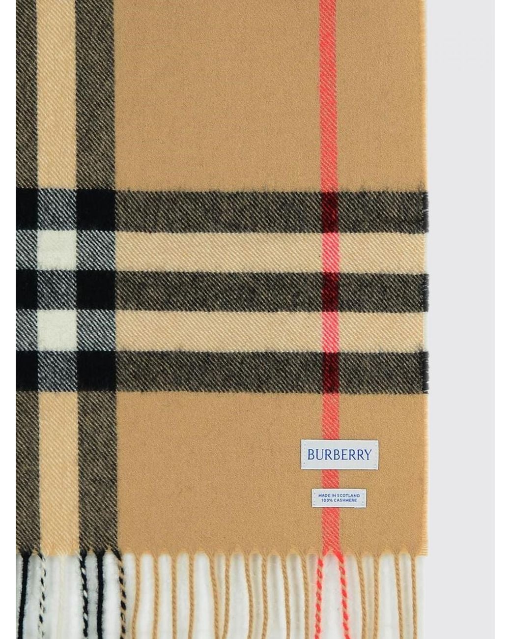 Cashmere Scarf With Giant Check Motif-Uomo di Burberry in Multicolor da Uomo