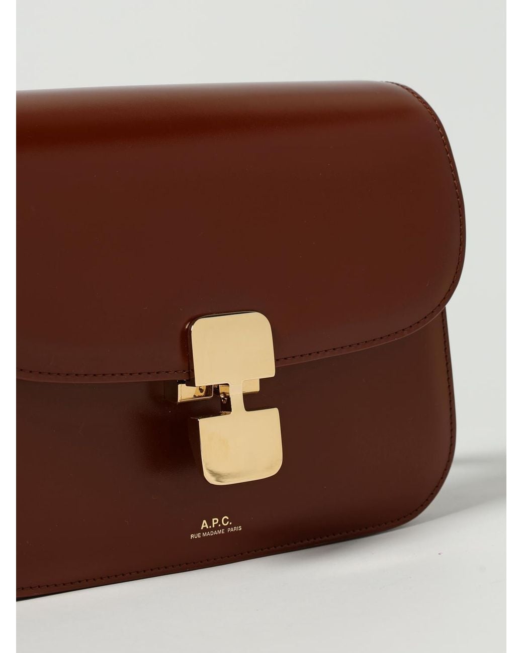 A.P.C. Brown Grace Mini Leather Bag