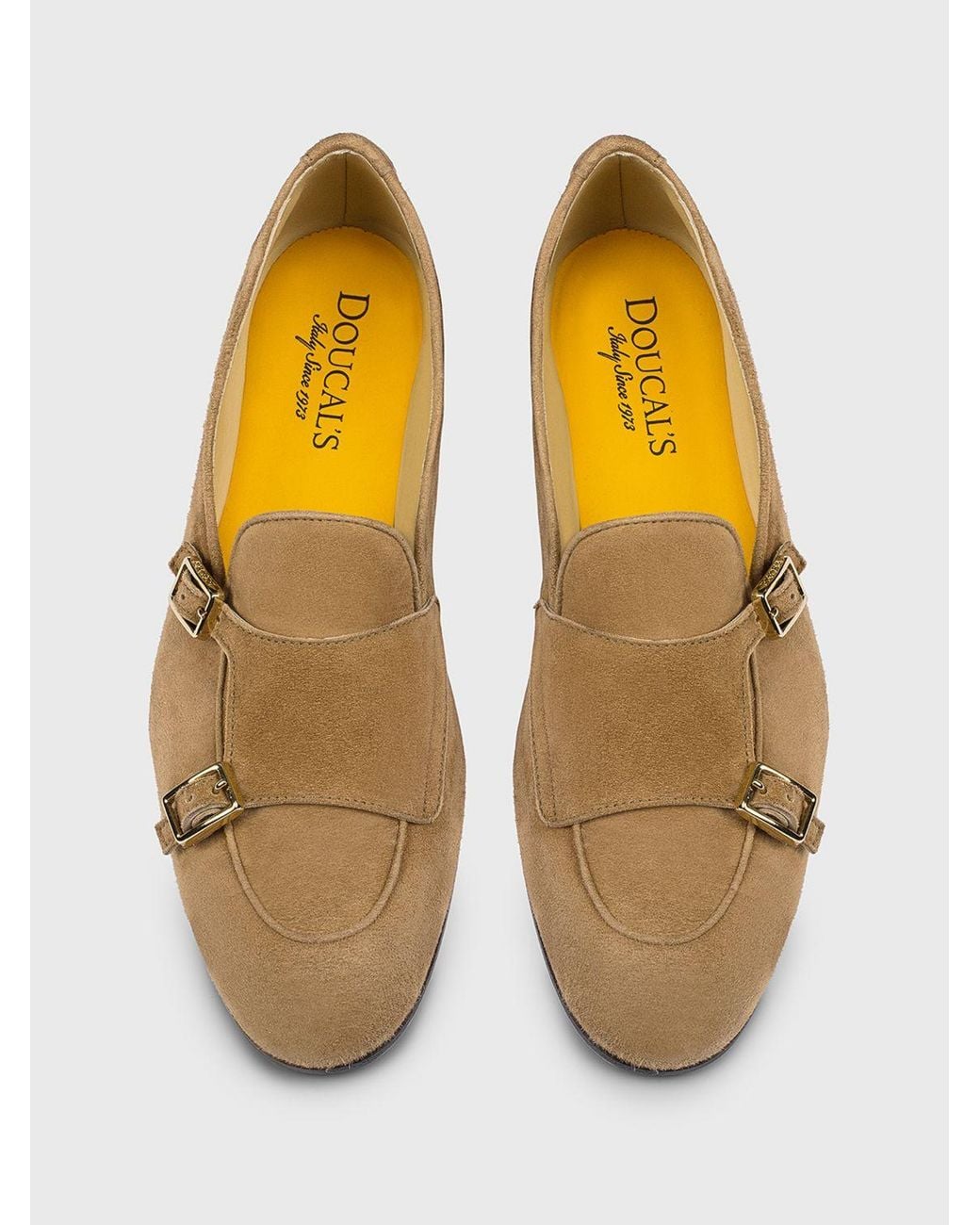 Doucal's Natural Suede Monk Strap Shoes