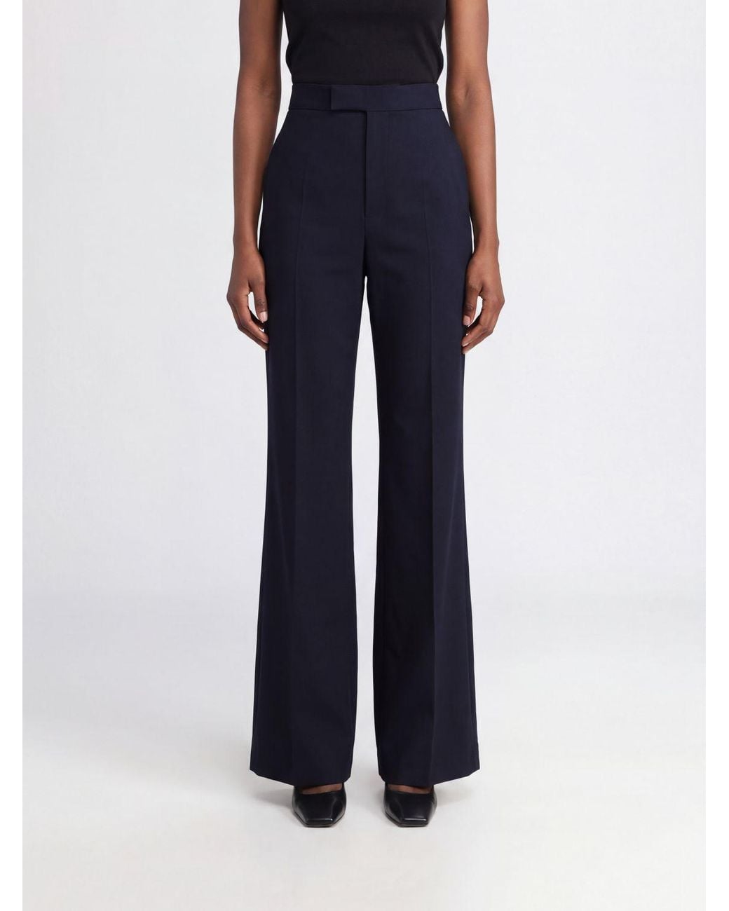 Vivienne Westwood Blue High-Waisted Flared Virgin Wool Trousers