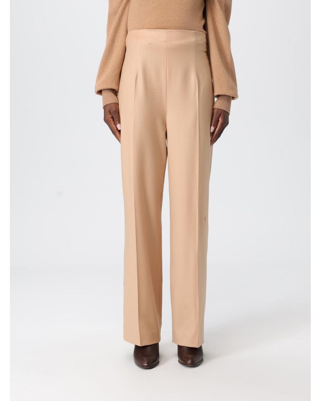 Alberta Ferretti Natural Trousers