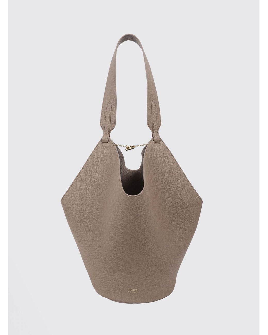 Khaite Natural Medium Lotus Grained Calfskin Leather Tote Bag