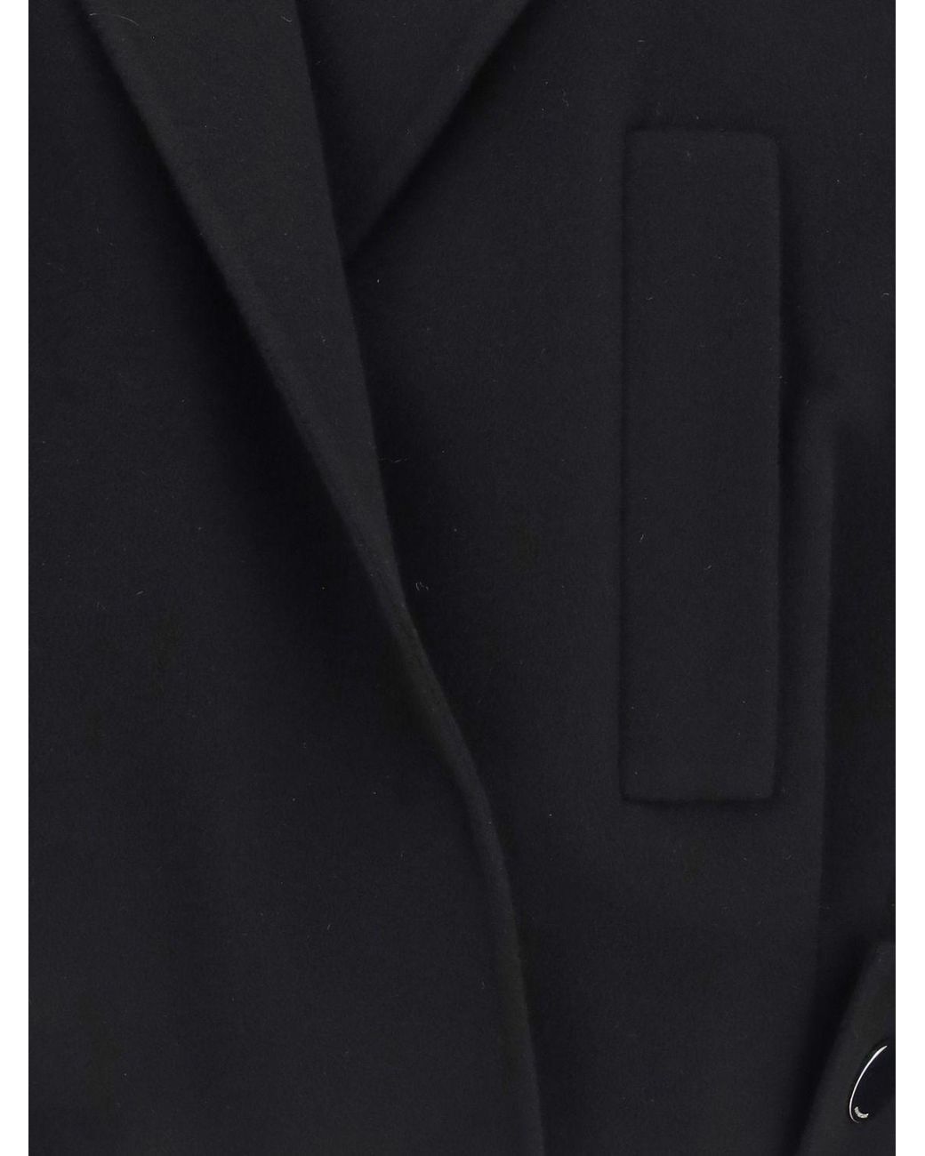 Sportmax Blue Hooded Double-Breasted Wool Pea Coat With Shawl Collar