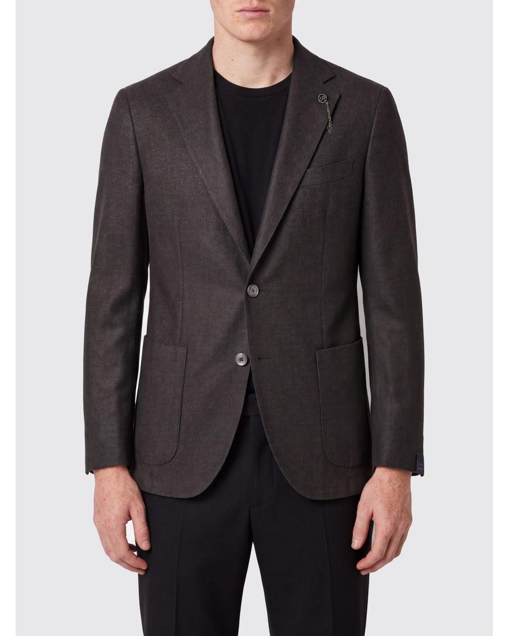 Santaniello Black Classic Single-Breasted Blazer for men
