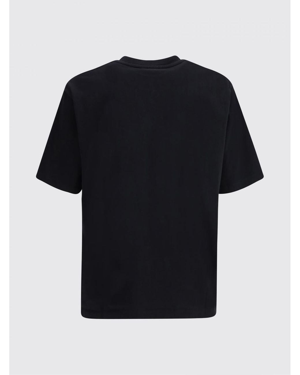 DSquared² Black Crewneck Cotton T-Shirt With Contrasting Front Logo Print for men