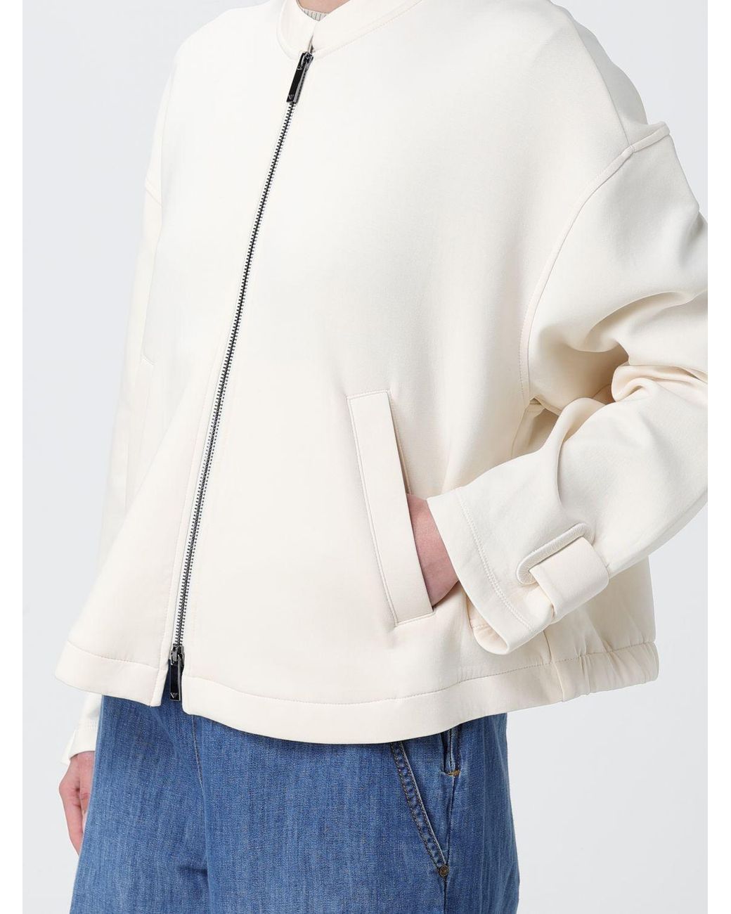 Emporio Armani White Cotton Blend Jacket