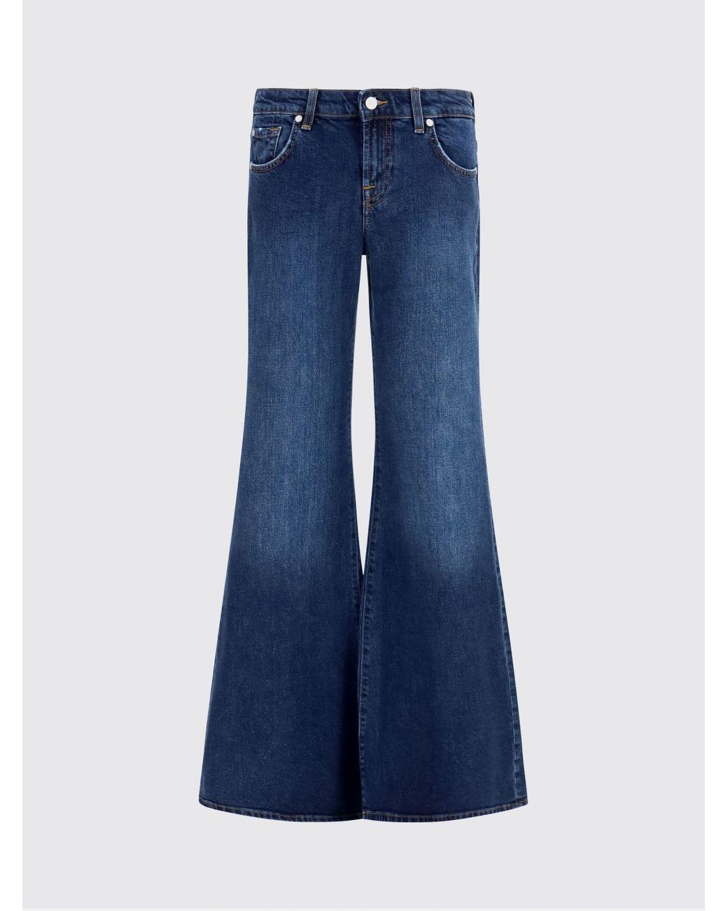 7 For All Mankind Blue High-Waisted Flare Jeans