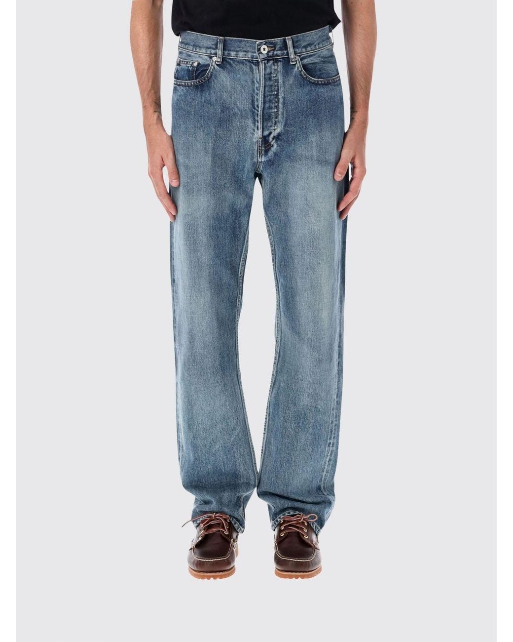 J.W. Anderson Blue Mid-Rise Straight-Leg Five-Pocket Cotton Denim Jeans for men