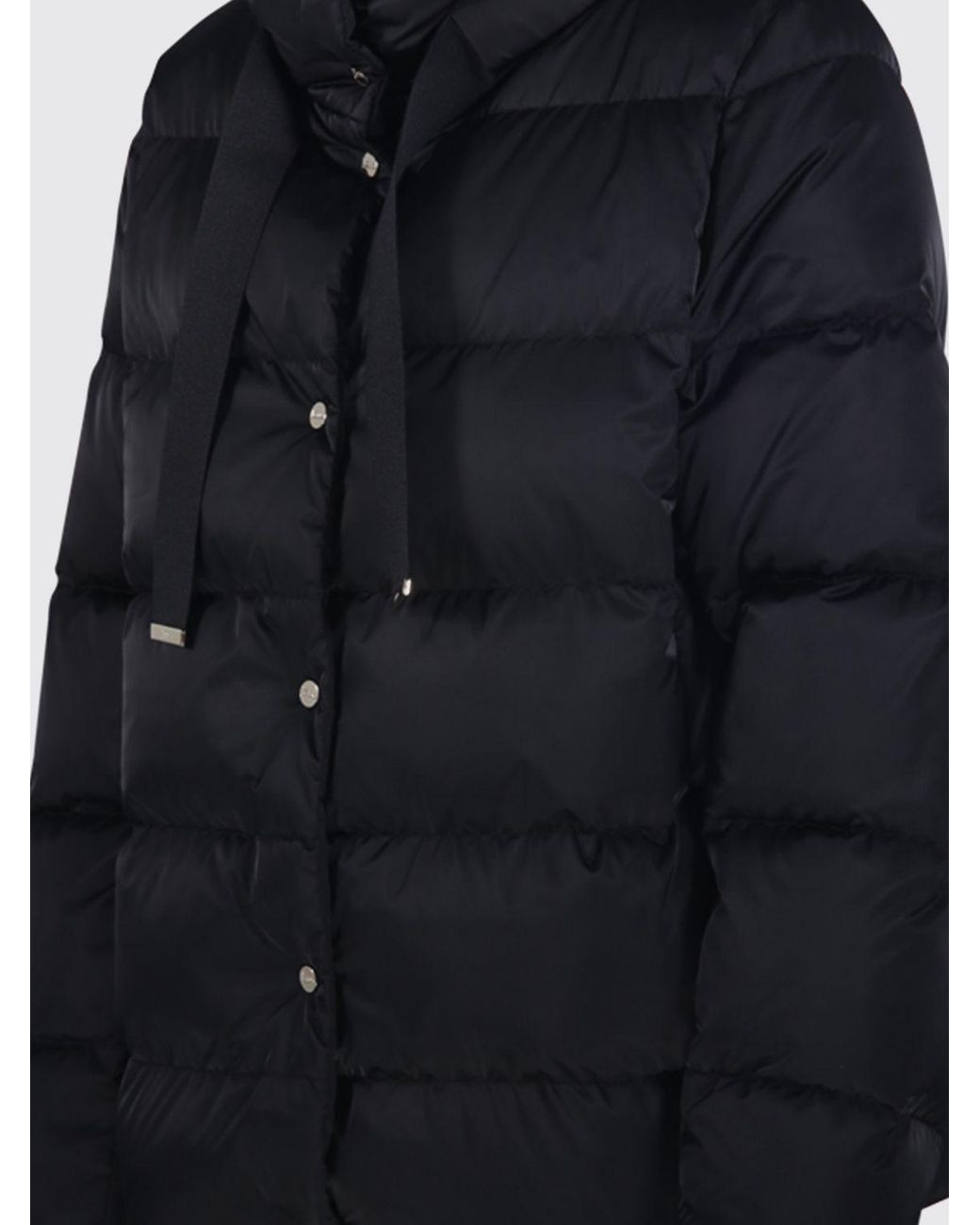 Herno Blue Short Quilted Polyester Down Jacket With High Collar And Buttons