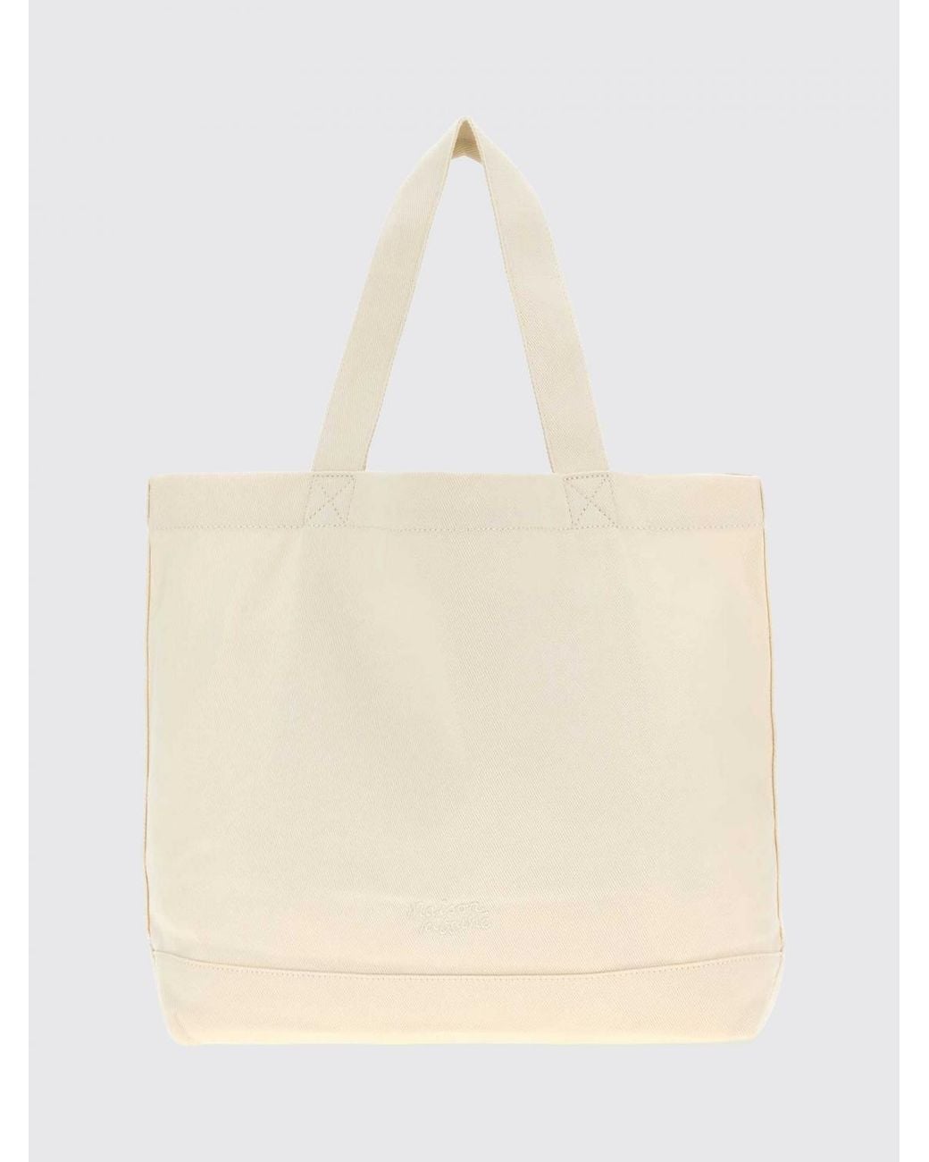 Maison Kitsuné Natural Maison KitsunÉ Cotton Tote Bag With Chillax Fox Logo Print for men